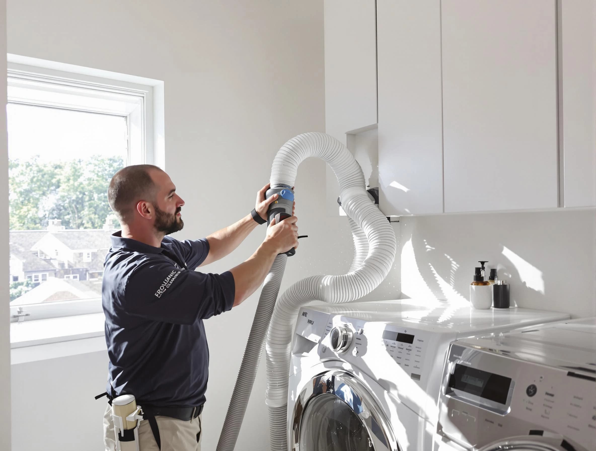 Certified Orem Dryer Vent Cleaning technician performing dryer vent cleaning in Orem