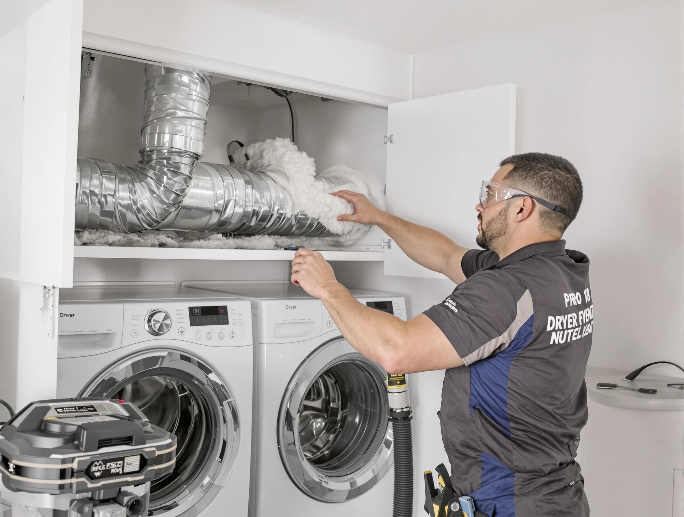 Orem Dryer Vent Cleaning certified technician performing specialized gas dryer vent cleaning in Orem