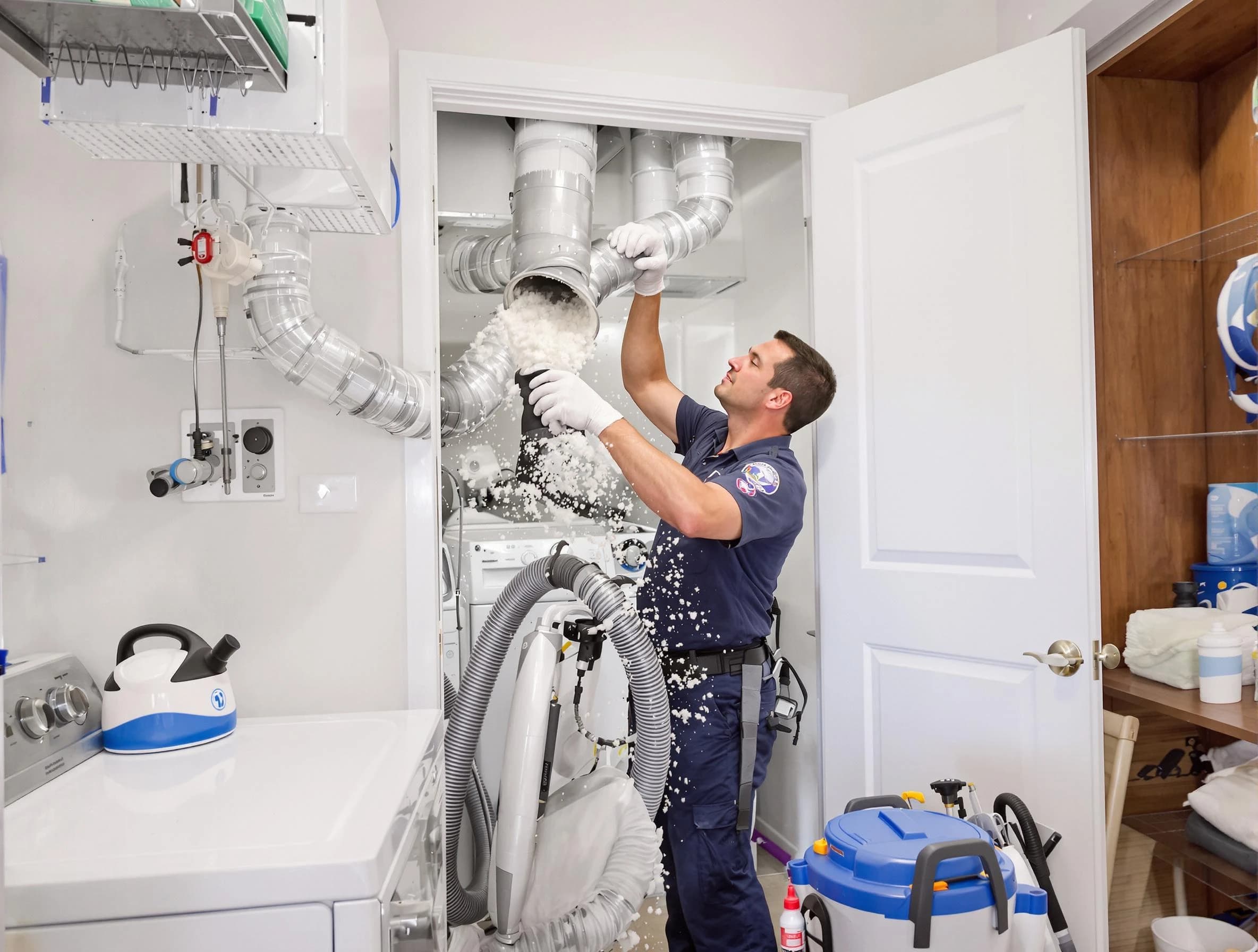 Orem Dryer Vent Cleaning technician delivering thorough residential dryer vent cleaning service in Orem